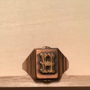 New vintage copper H monogram adjustable ring